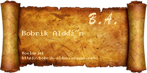Bobrik Aldán névjegykártya